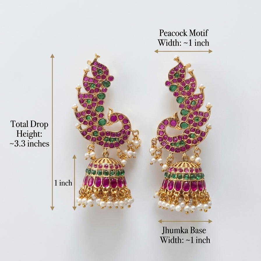 Jhumka Earrings -Premium Kemp - Image 4